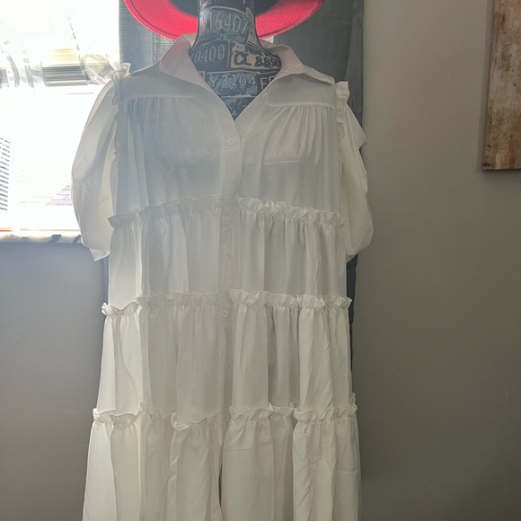 White button down  dress - Picture 2 of 2